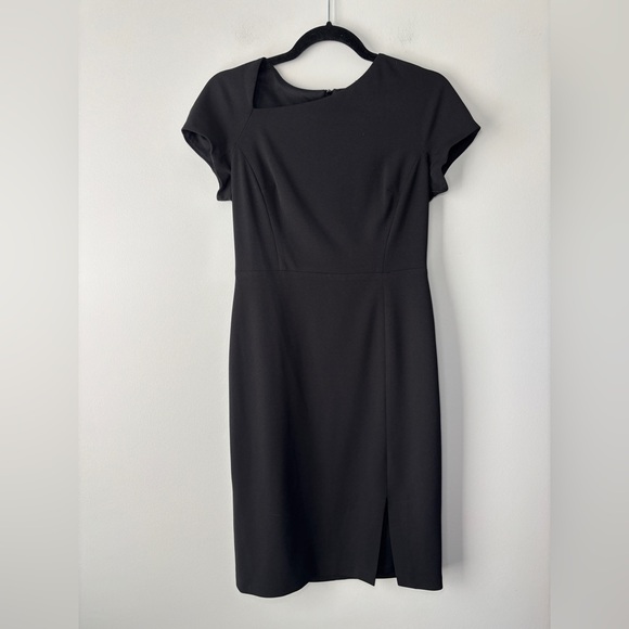 Maggy London Petite Black Asymmetrical Sheath Dress Size‎ 6P Business Formal - Picture 1 of 6
